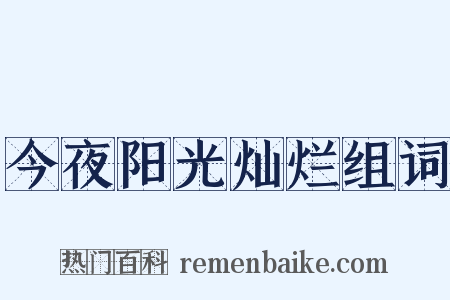 今夜阳光灿烂组词是什么意思的图片